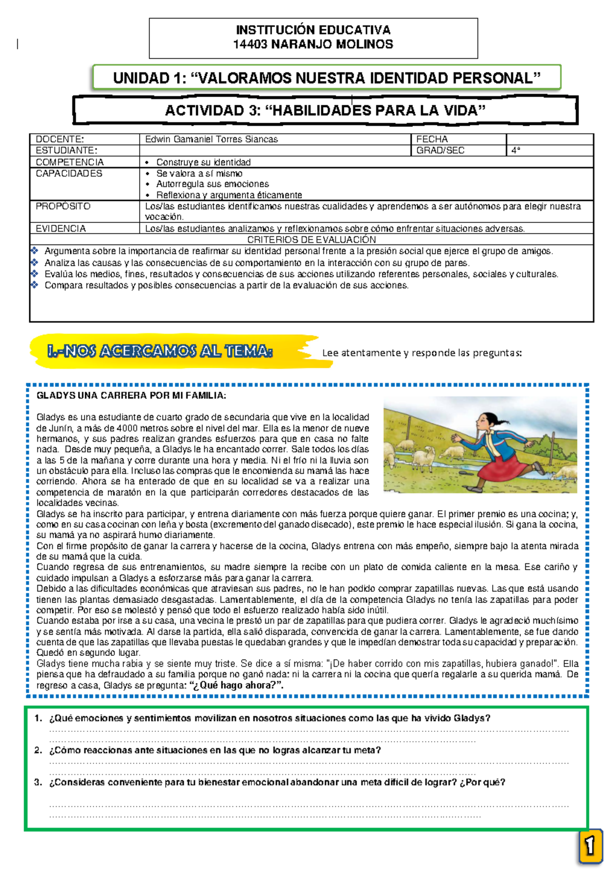 4° DPCC - ACTIVIDAD 3: Construcción de Identidad y Habilidades para la ...