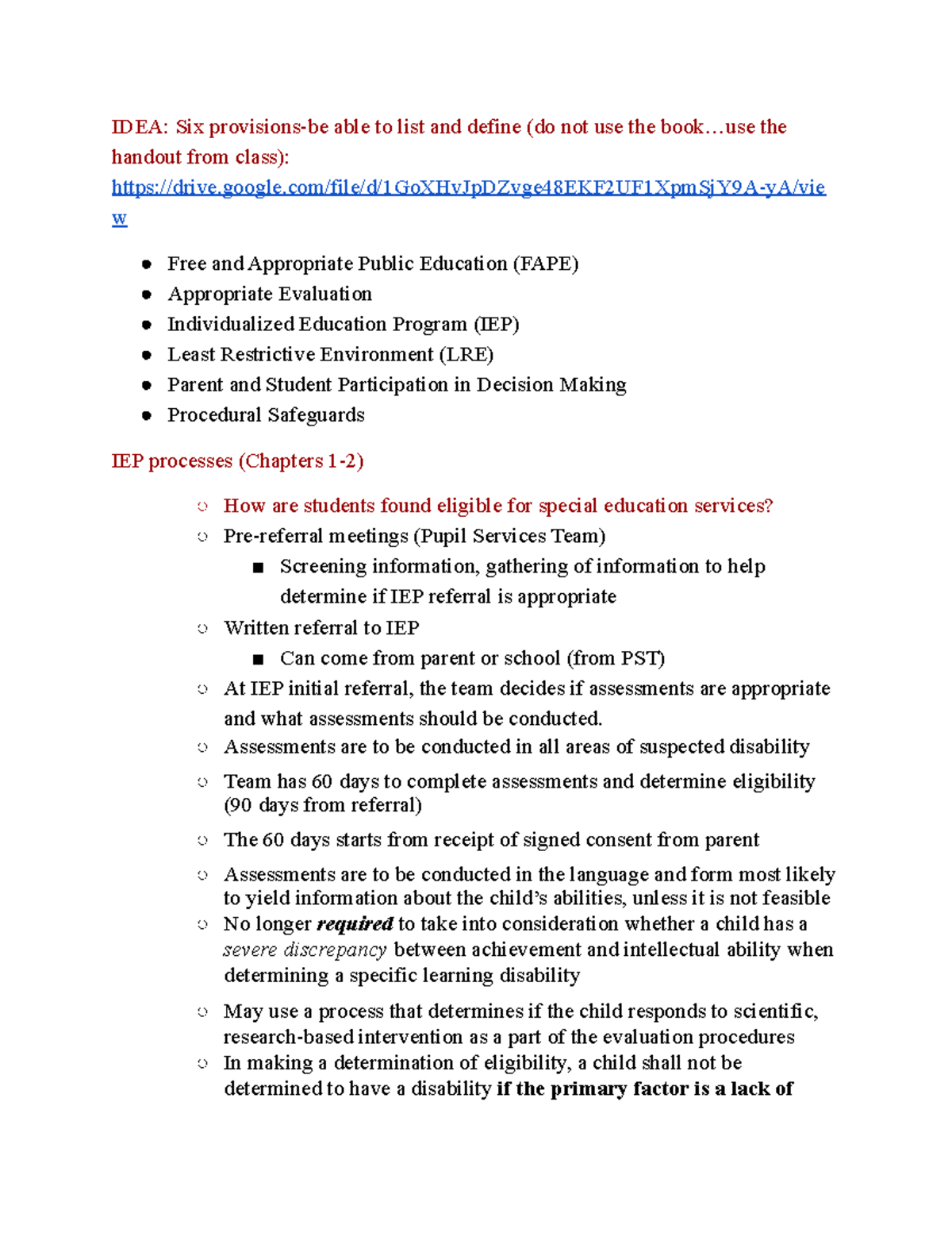Exceptionality Midterm Study Guide: Key Concepts and Processes - Studocu