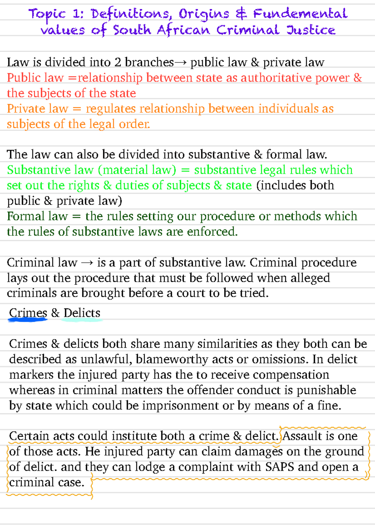 Topic 1 - Introduction to criminal law and theories - Topic 1 ...