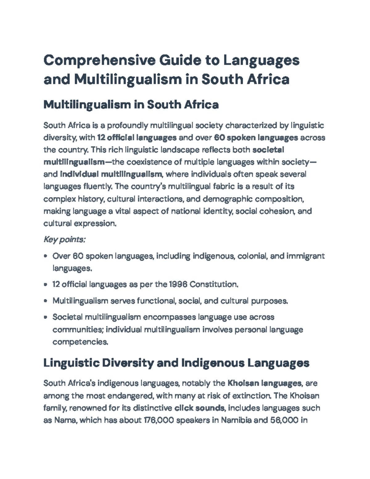 Comprehensive Guide to SA Multilingualism & Language Policy (ENG 101 ...