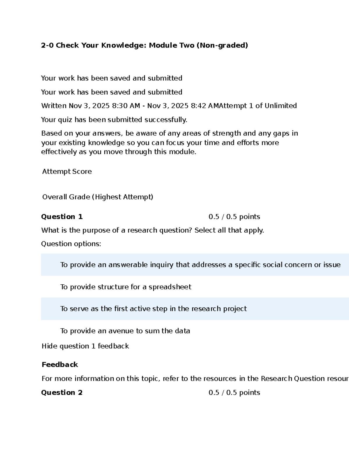 Module Two Quiz: Check Your Knowledge on Research Methods - Studocu
