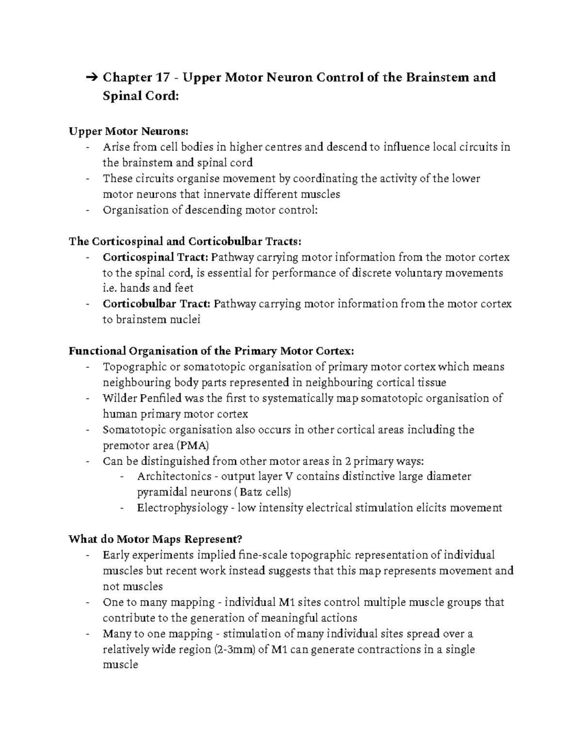 TEXTBOOK CHAP 17,20,27,33 - Chapter 17 - Upper Motor Neuron Control of ...