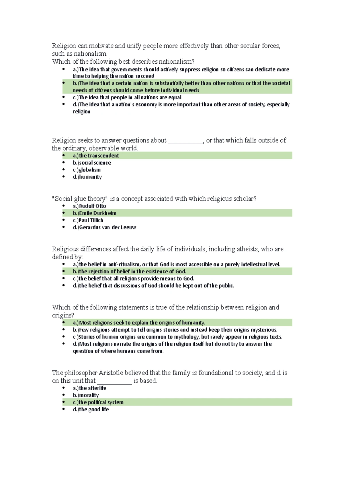 Approach to Studying Religion: Insights from Unit 1 Milestone 1 - Studocu