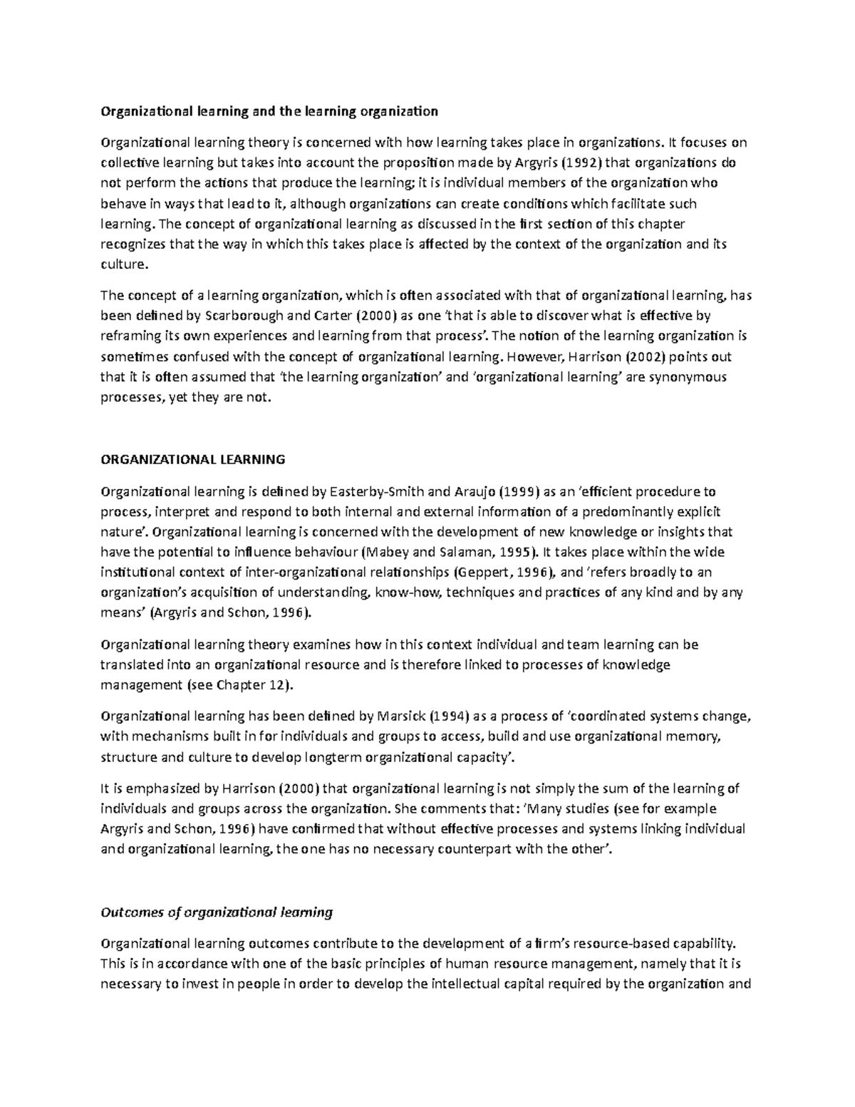 Organizational Learning and Learning Organizations: Insights and ...