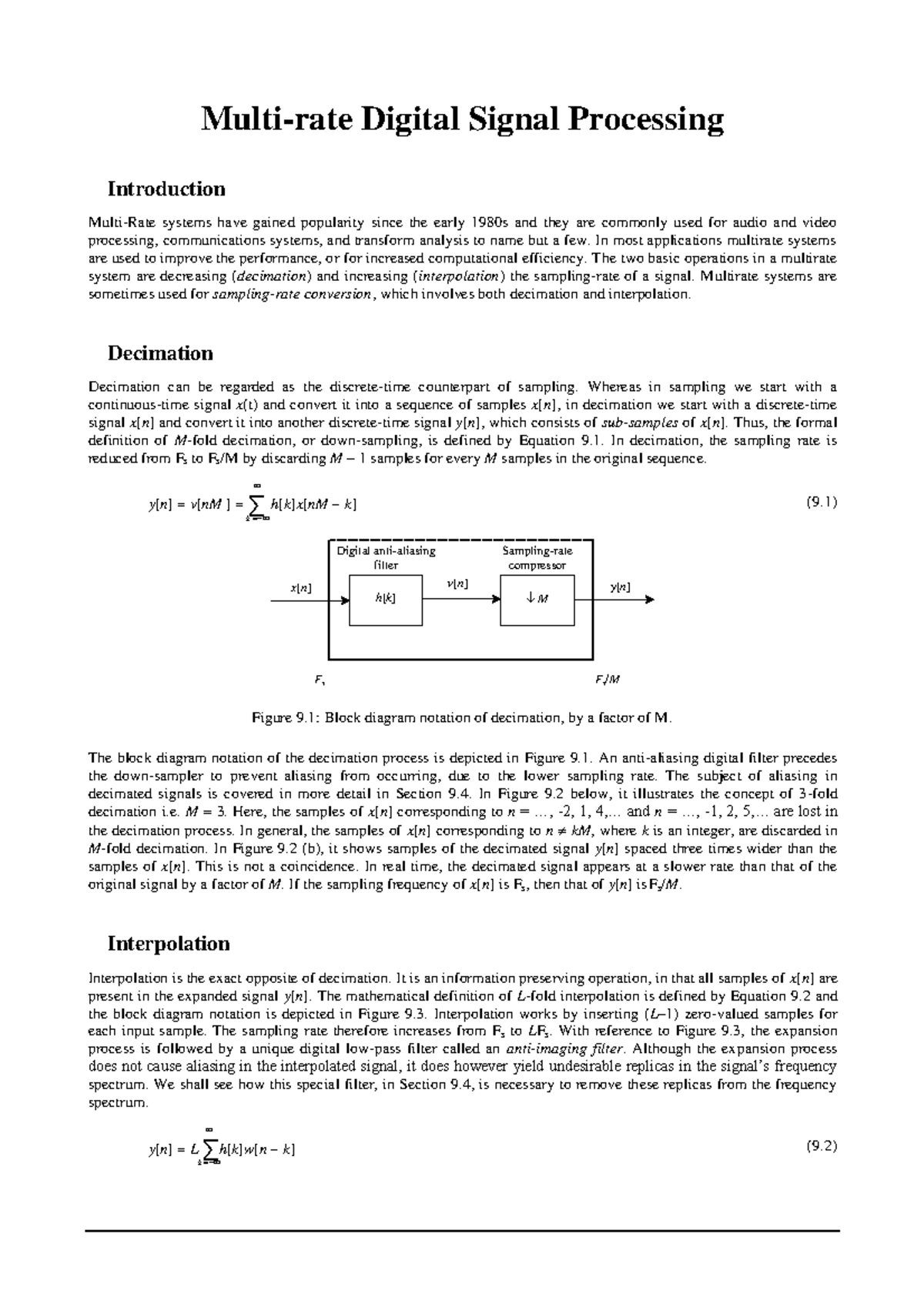W13 M1 - Lecture Notes on Digital Signal Processing Techniques - Studocu