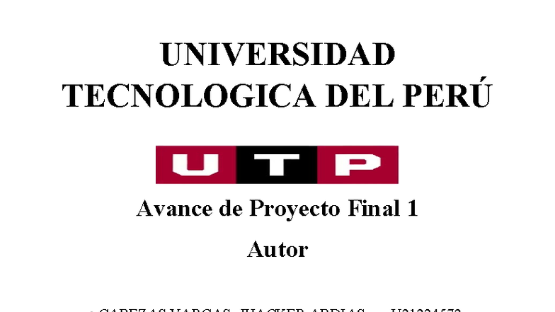Avance de Proyecto Final 1: Planeamiento Estratégico - UTP 2024 - Document Preview