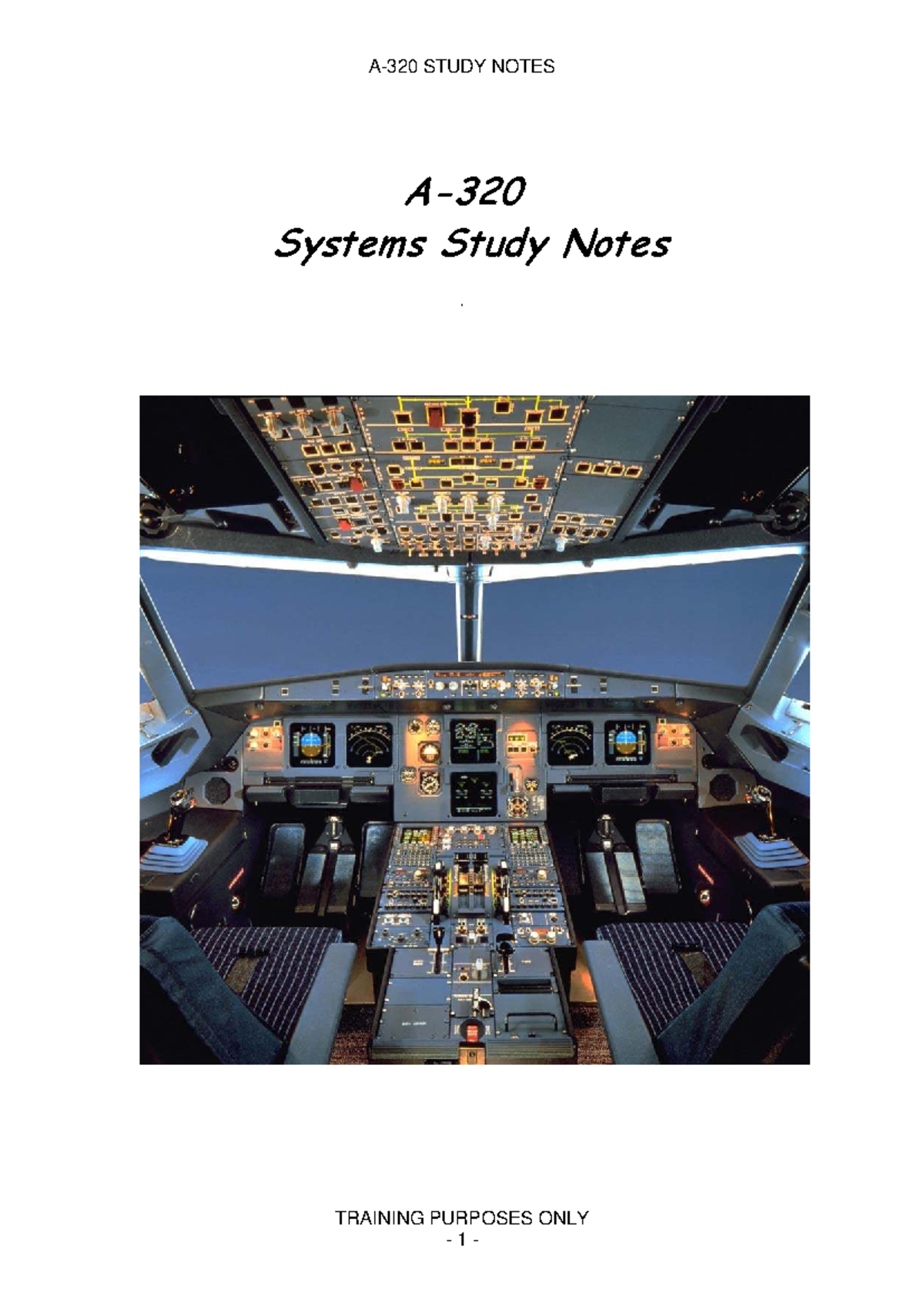 Systems Study Notes for Pilots - Training Purposes Only - Studocu