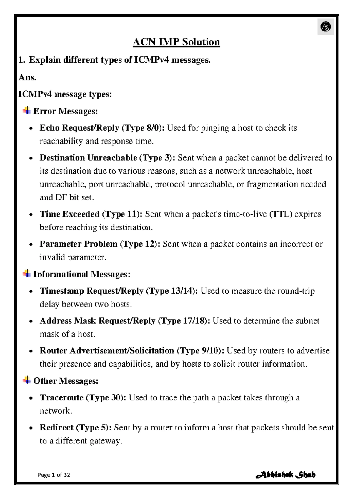 ACN Midterm 2 Exam Solutions: Networking Protocols & Headers - Studocu