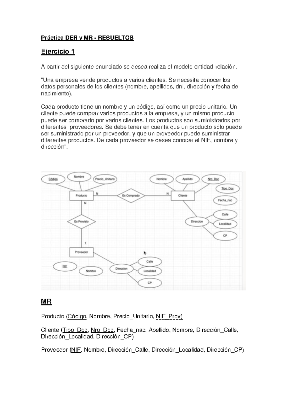 9 - Práctica Completa: Modelos Entidad-Relación DER y MR - Studocu