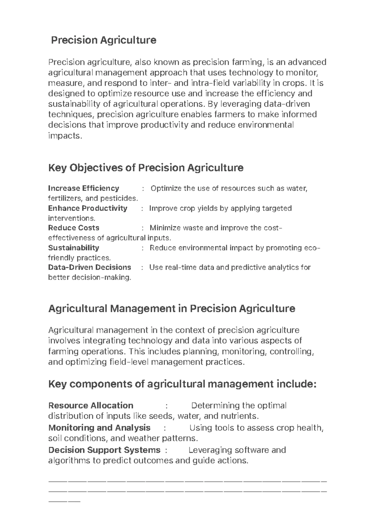 Precision Agriculture Techniques and Technologies - AI3021 Unit 1 - Studocu