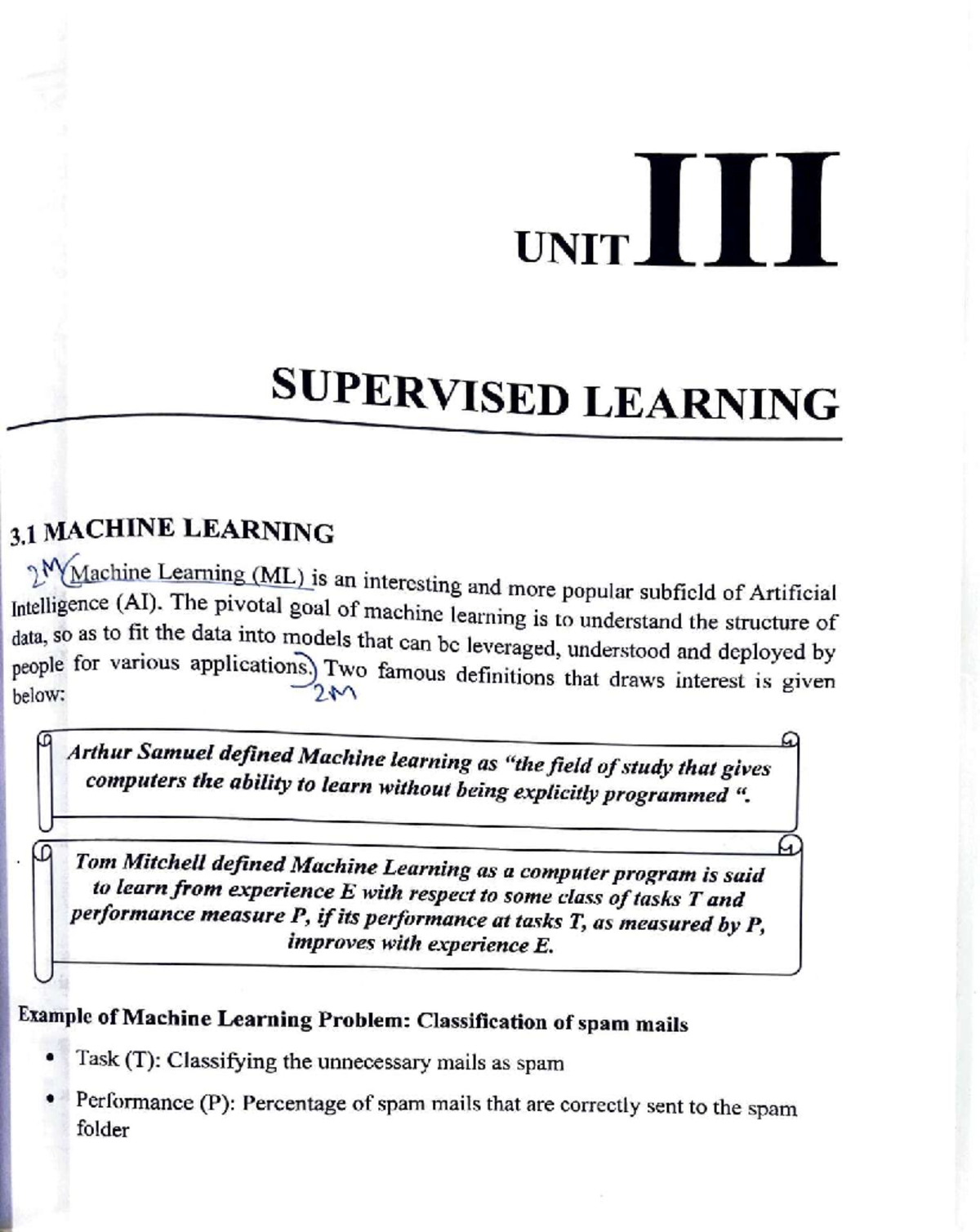 AI&ML UNIT-3 - Good - UNIT SUPERVISED LEARNING 3 MACHINE LEARNING 2 ...