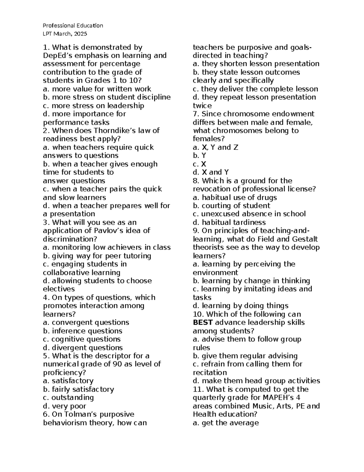 LET Prof Ed - Compilation of Profession Education items from Sir Jhakey ...