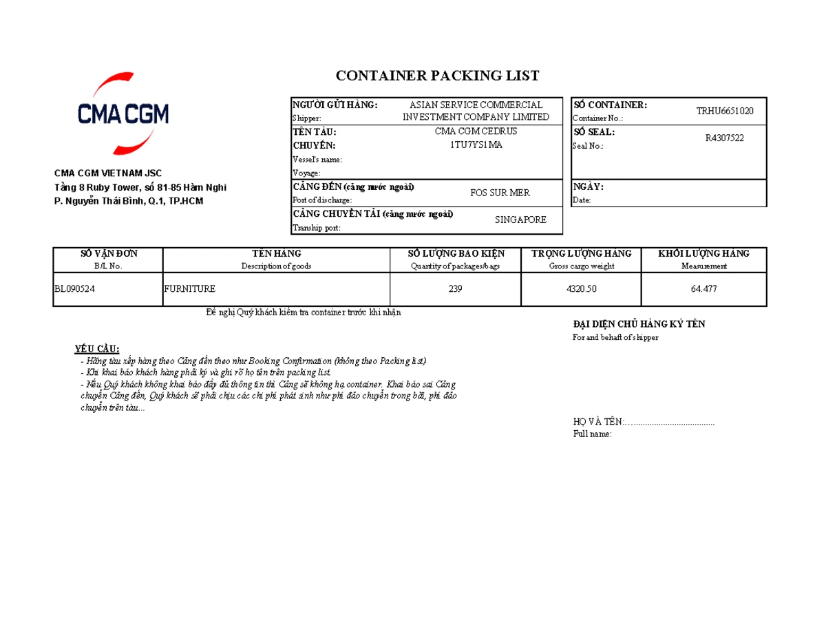 CMAU5684702 - Equipment Interchange Receipt for Container R37858463 ...