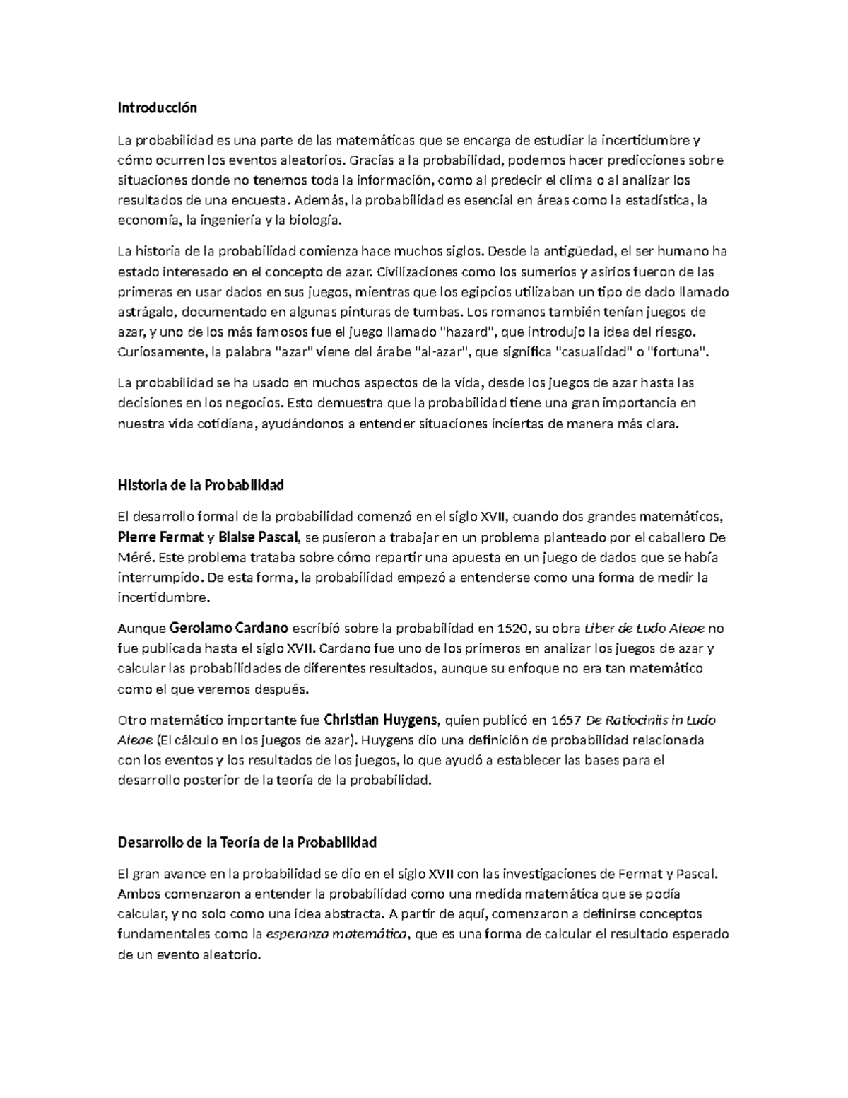 Introducción A La Probabilidad Y Estadística