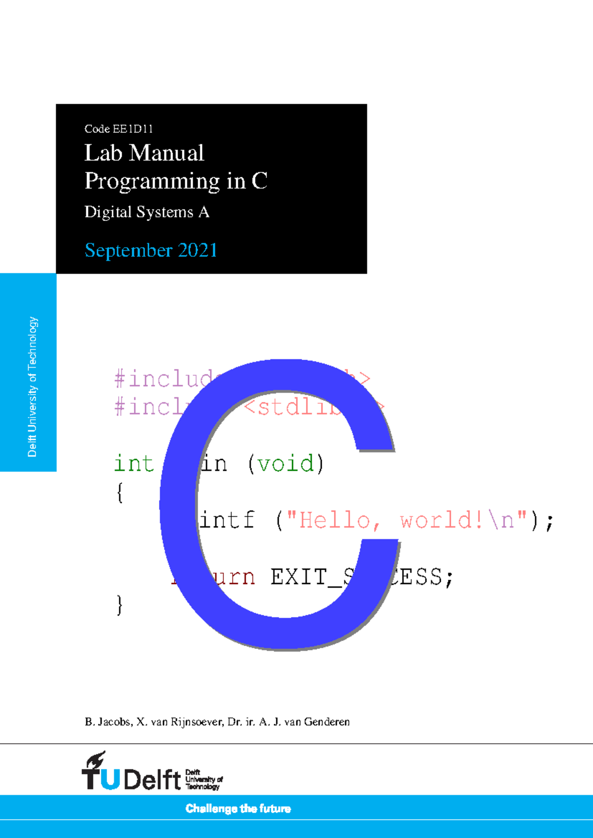Lab Manual EE1D: C Programming Techniques for First-Year Students ...