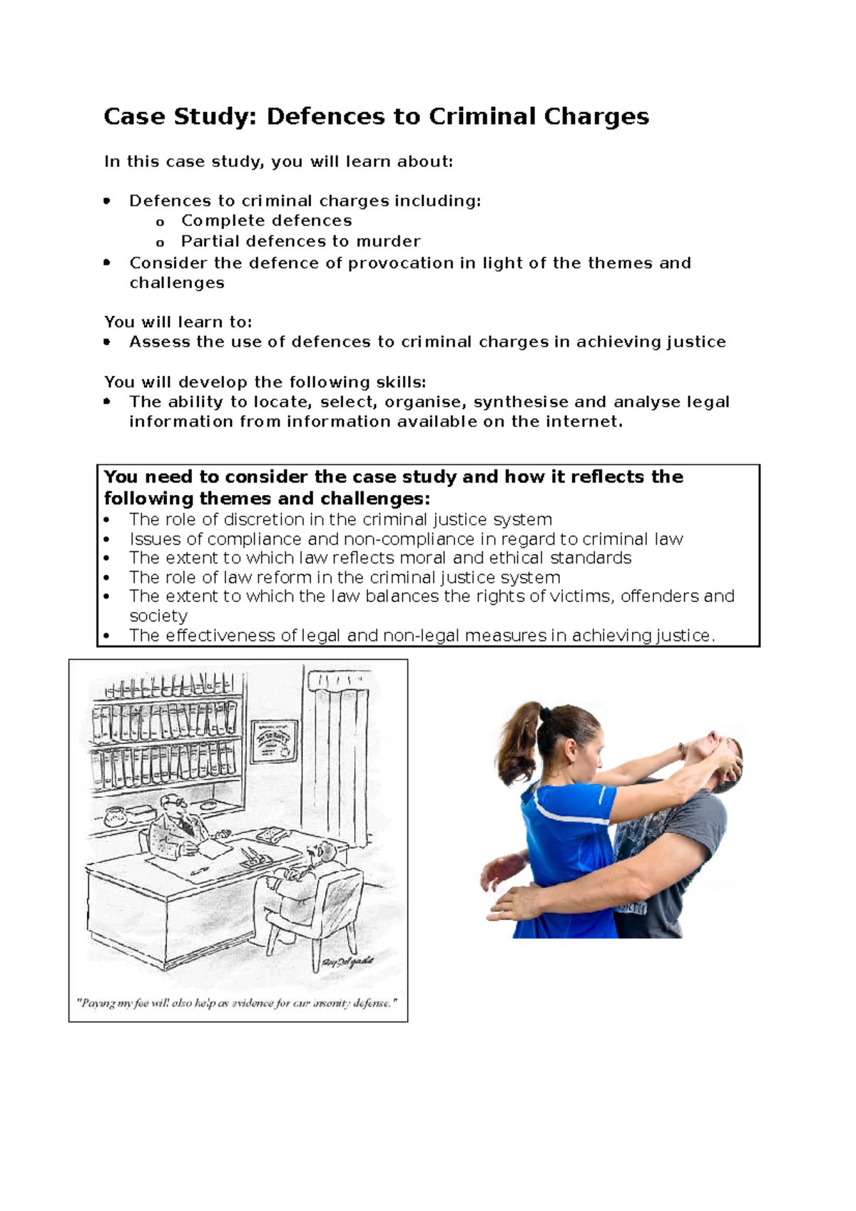 3b. The Criminal Trial Process - Provocation - Case Study: Defences to ...