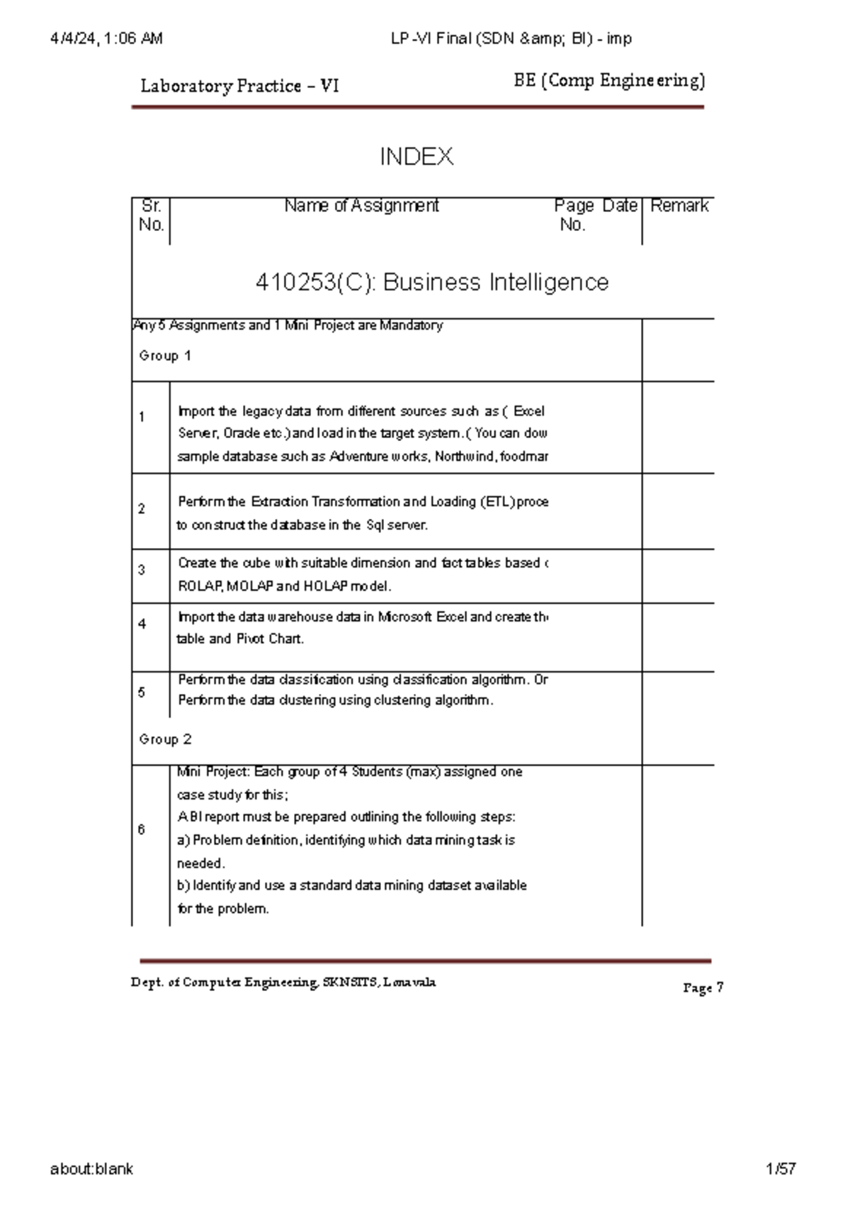 LP-VI Final Exam Study Guide: SDN & BI Concepts and Practices - Studocu