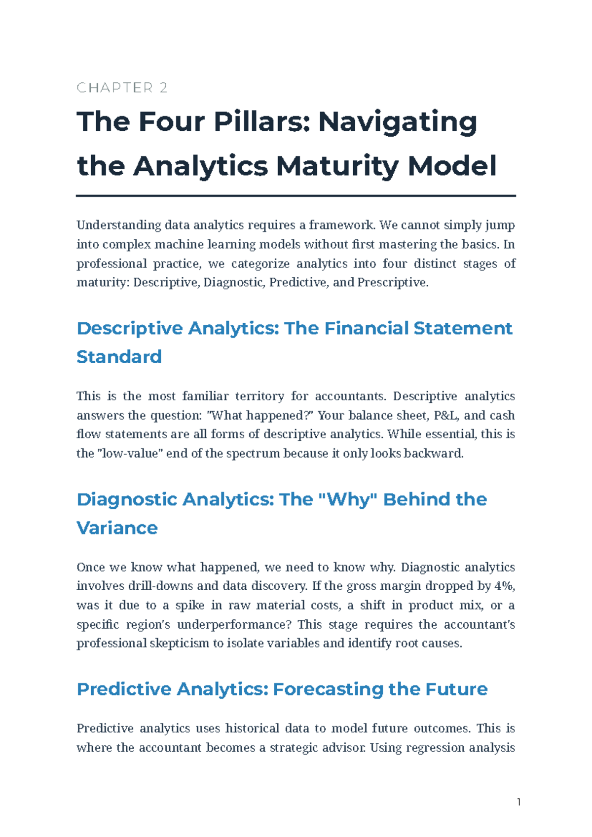 Chapter 2: The Four Pillars of Analytics Maturity Model - Studocu