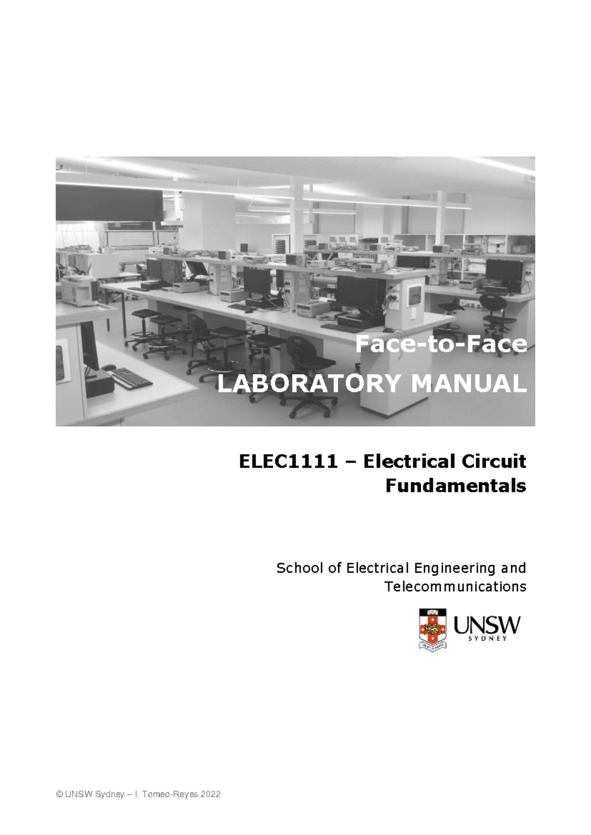 ELEC1111 Lab Manual: Electrical Circuit Fundamentals 2022 - Studocu