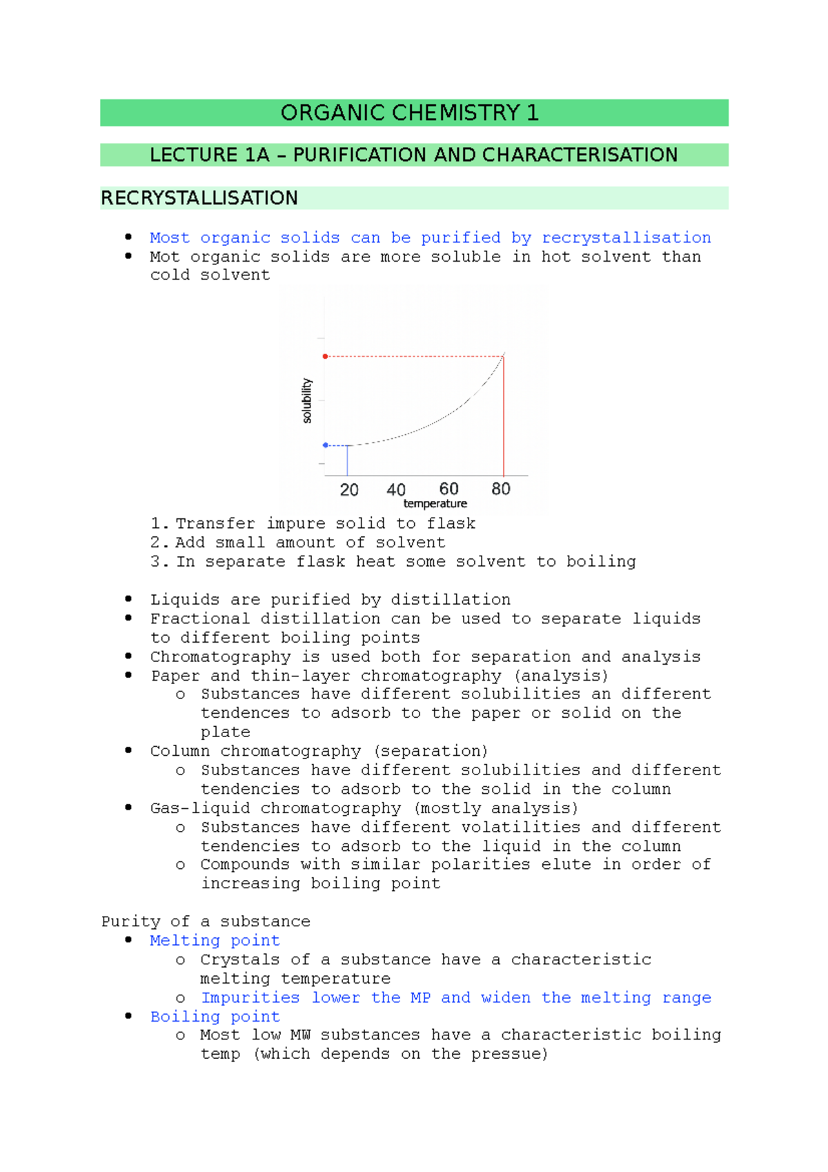 Organic Chemistry 1 - LEC 1: Purification Techniques and Notations ...