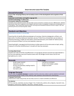 Science Methods Lesson Plan and Task - WGU 5E Lesson Plan Template ...