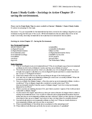 Exam1 Study Guide chap3 - SOCY 1001: Introduction to Sociology 1 Exam 1 ...