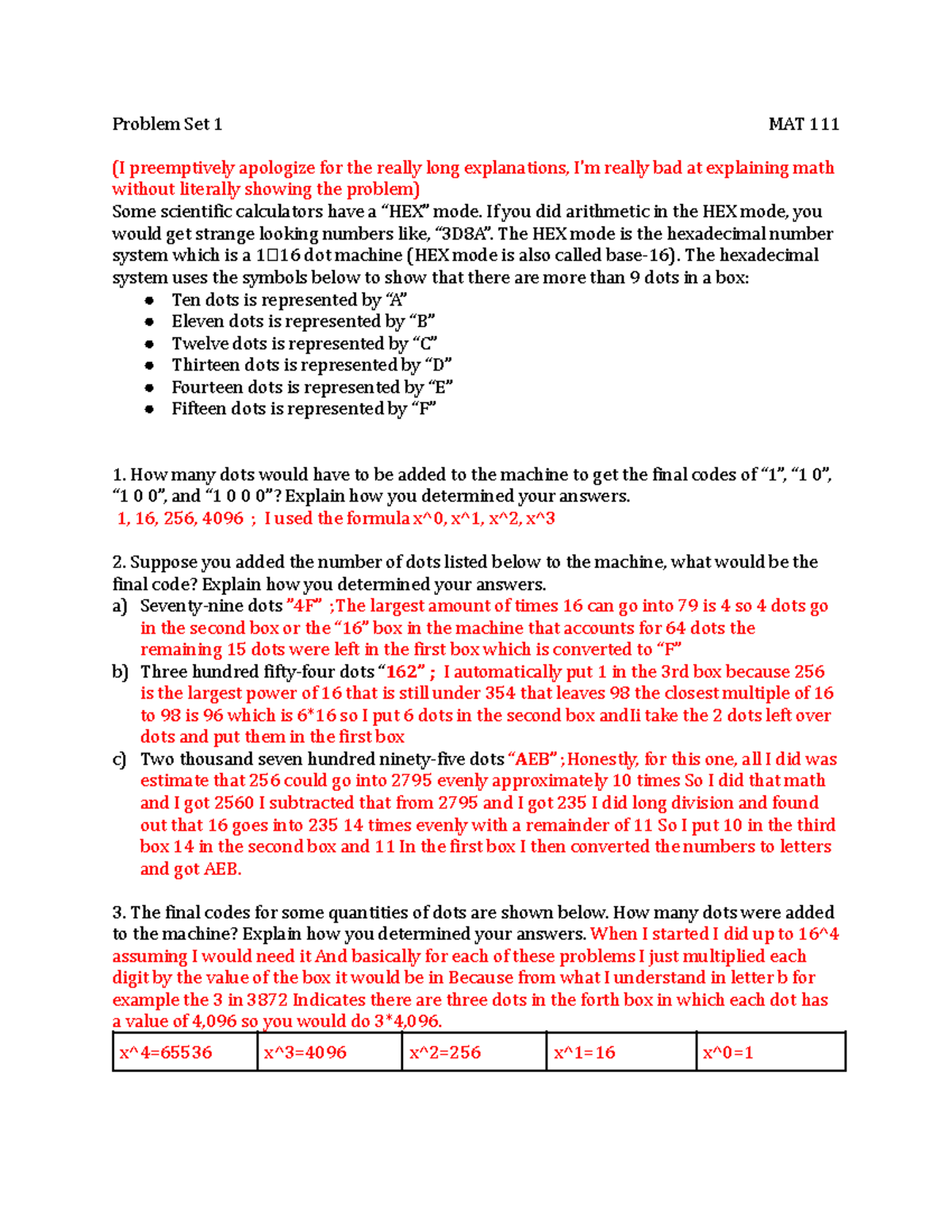 Problem Set 1 (1) - Problem Set 1 MAT 111 (I preemptively apologize for ...