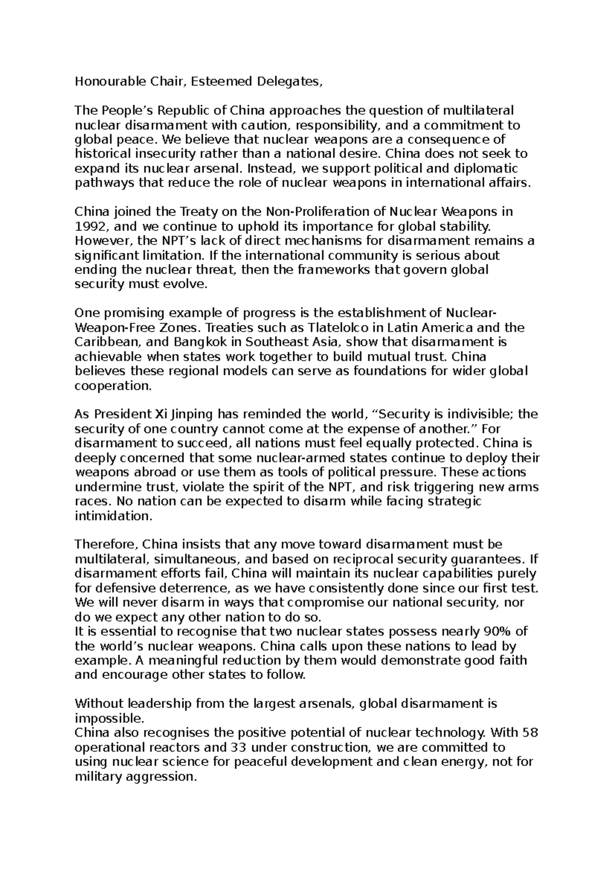 China's Stance on Multilateral Nuclear Disarmament: A Cautious Approach ...