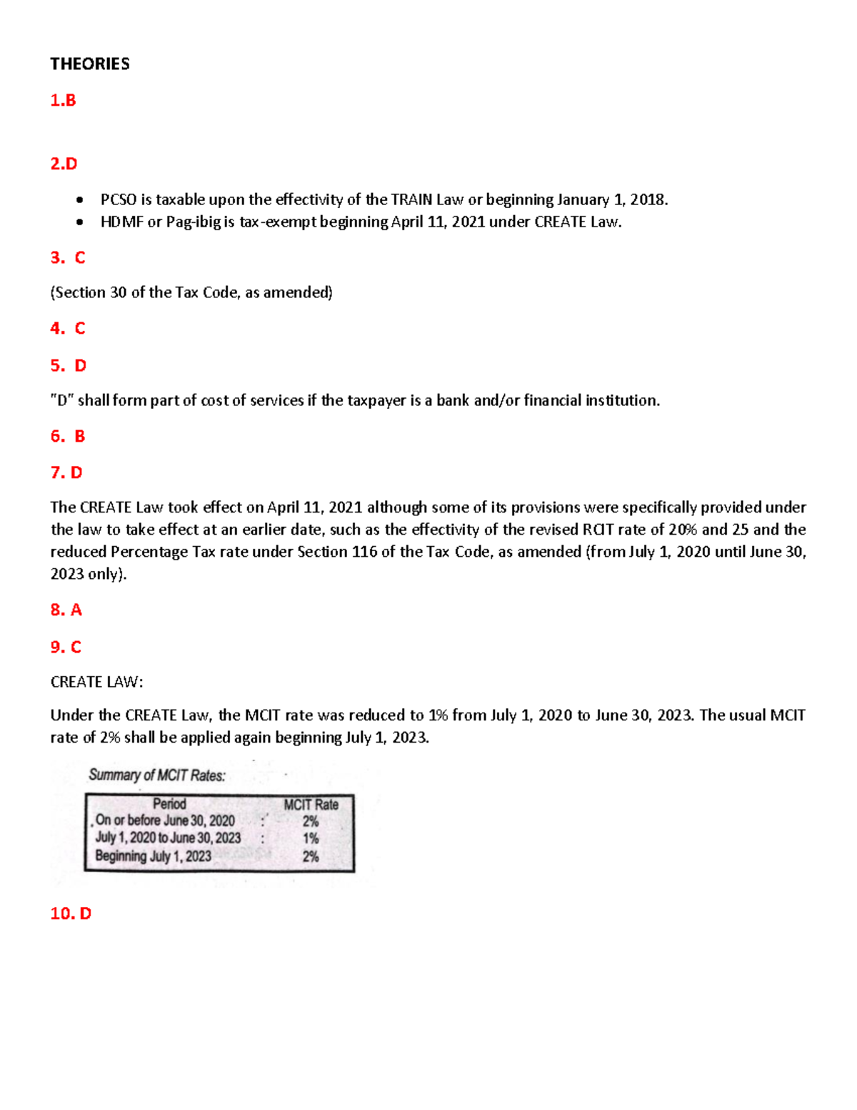 Tax Corp Solutions: Theories and Problems under TRAIN & CREATE Laws ...
