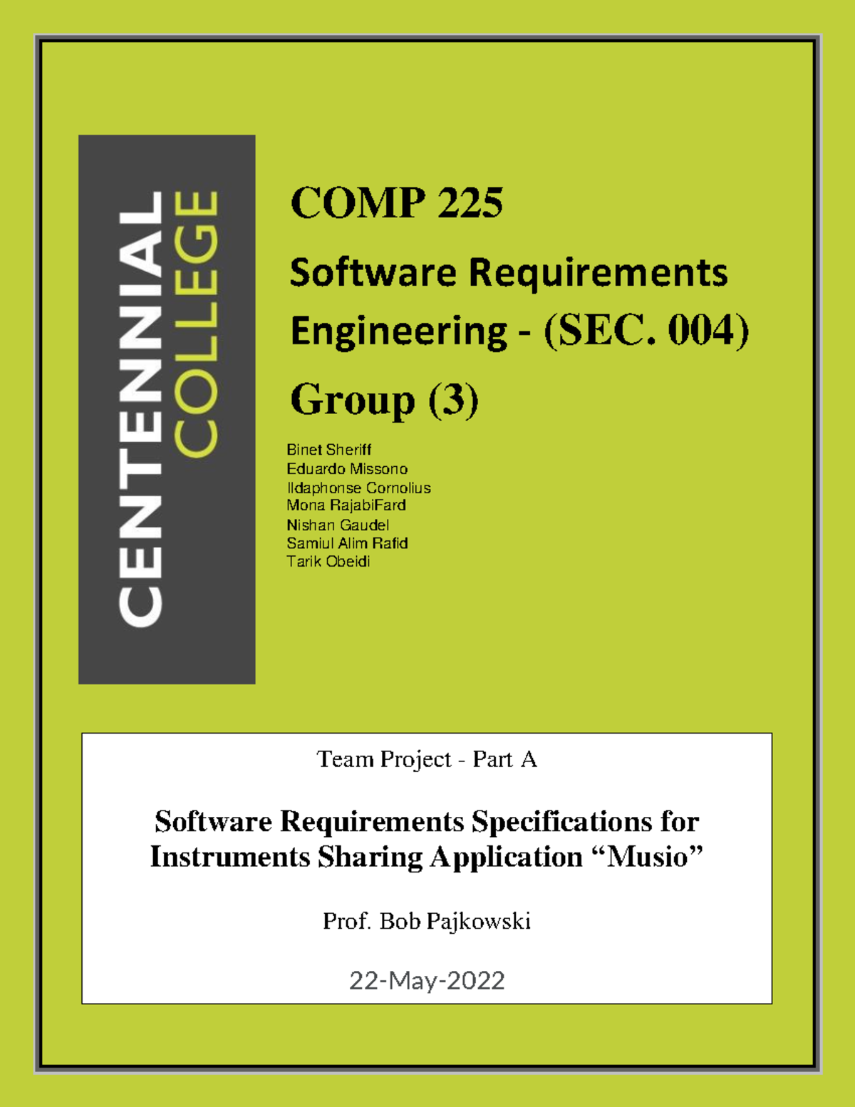 COMP225 Team Project Part A1 Section 3only - - Studocu