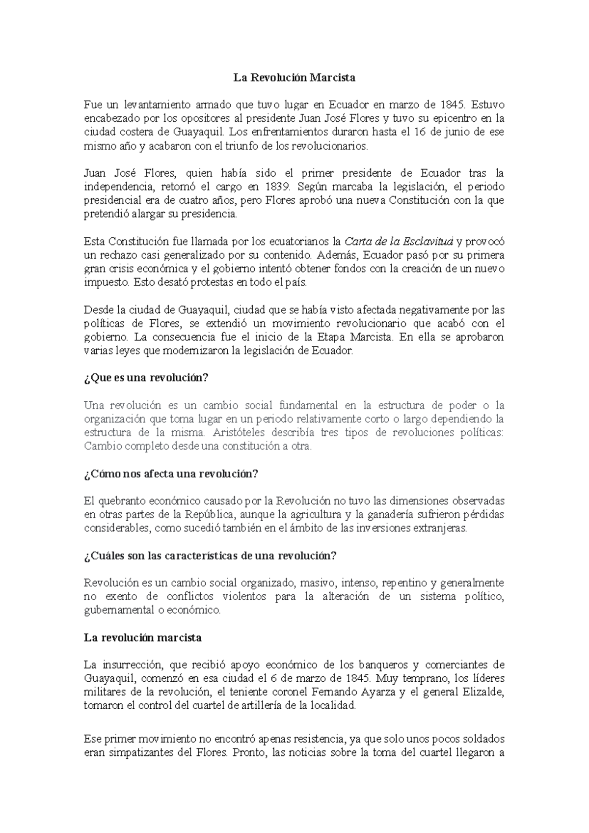 La Revolución Marcista en Ecuador: Contexto y Consecuencias Históricas ...