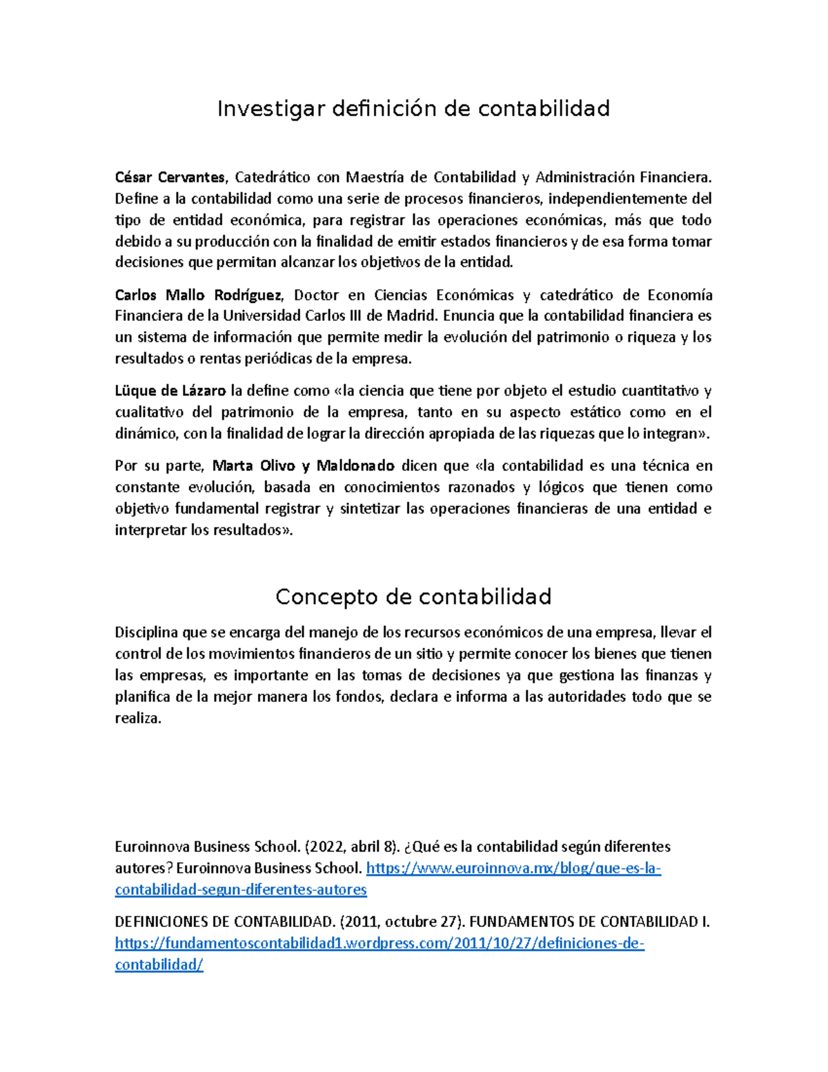 Definición y Concepto de Contabilidad: Claves para Entenderla - Studocu