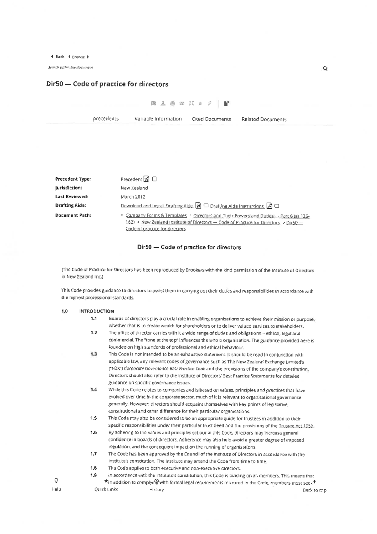 Code of Practice for Directors (Dir50) - New Zealand Guidelines - Studocu