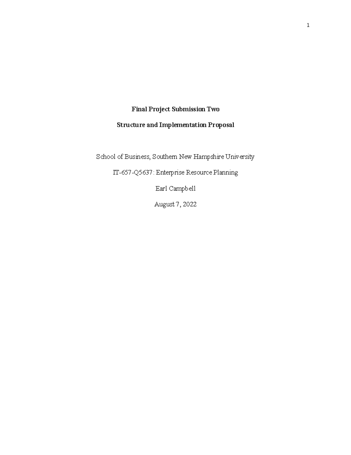 IT-657-Q5637: Final Project Submission on ERP Implementation Proposal ...