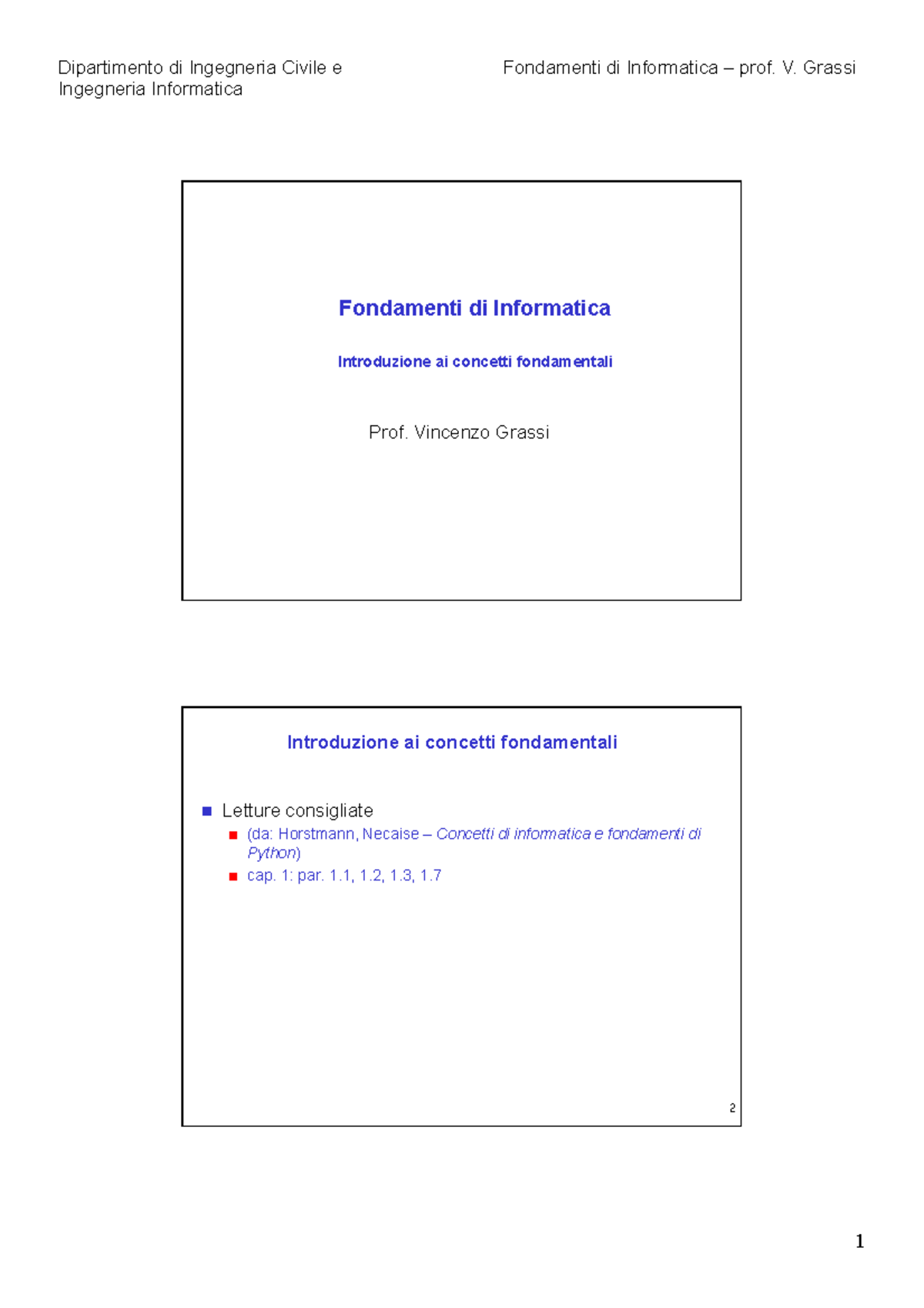 Fondamenti di Informatica - Ingegneria Informatica (Slides Completi ...