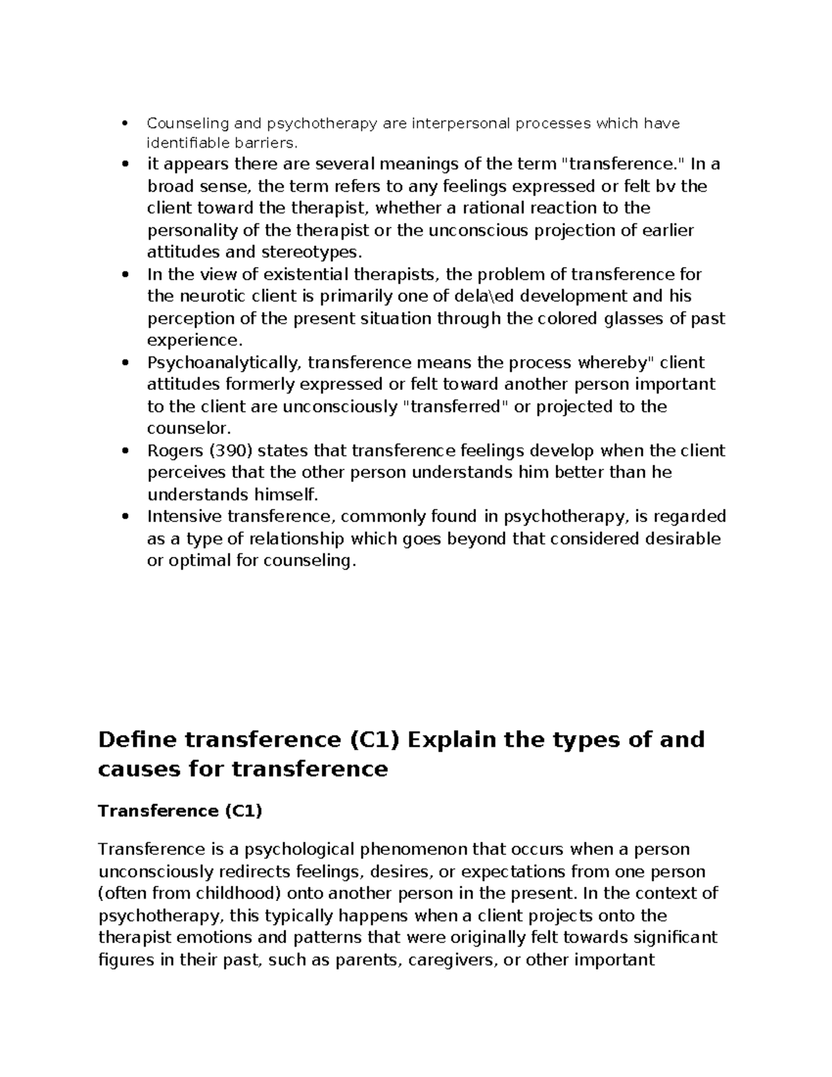 Transference in Counseling (C1): Types, Causes, and Management ...
