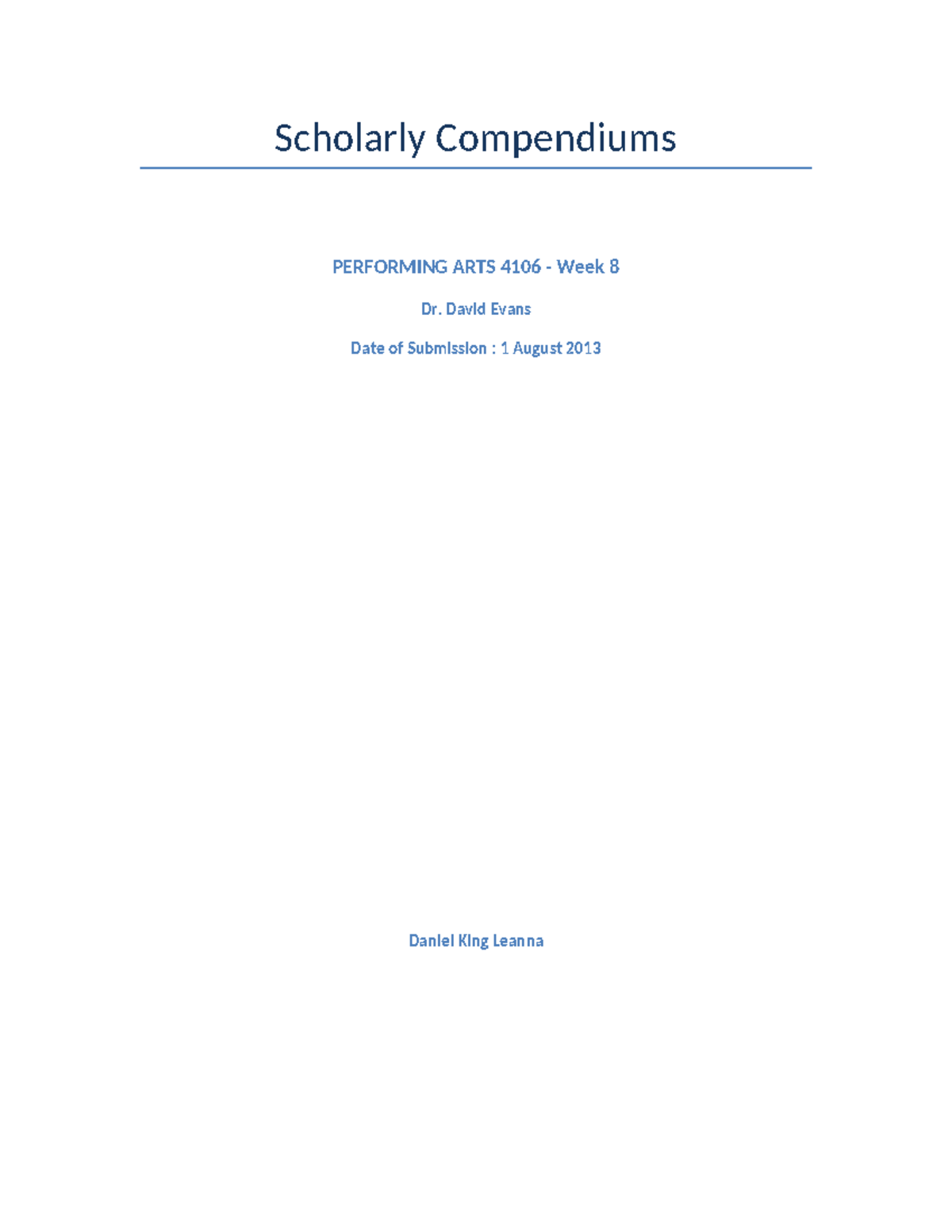 Performing ARTS-4106 - Overview of Scholarly Compendiums - Studocu
