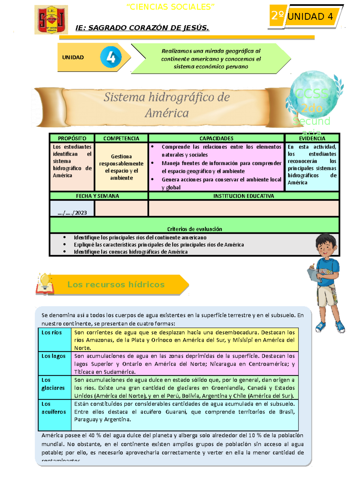 7 Ficha DE Actividad CCSS 2°- Semana 2 - 2º UNIDAD 4UNIDAD 4 PROPÓSITO ...