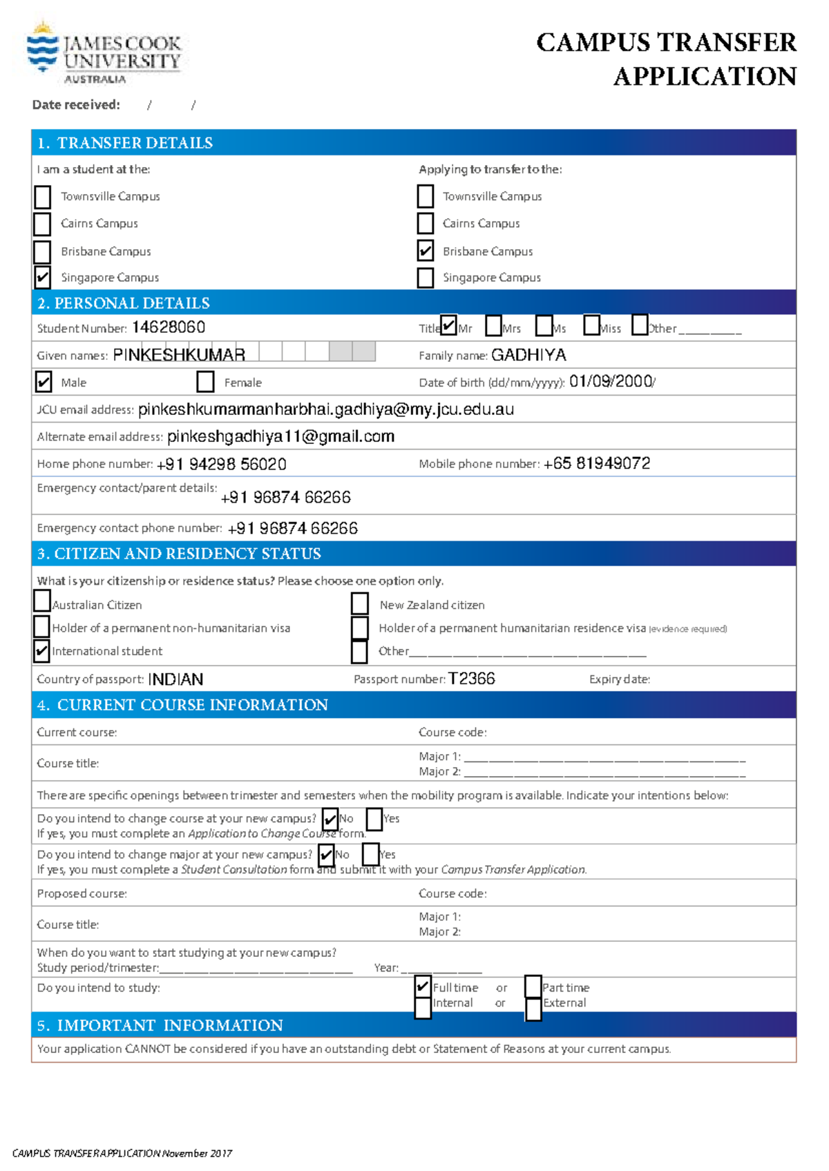 Campus Transfer Form 17Feb22 - CAMPUS TRANSFER APPLICATION November ...