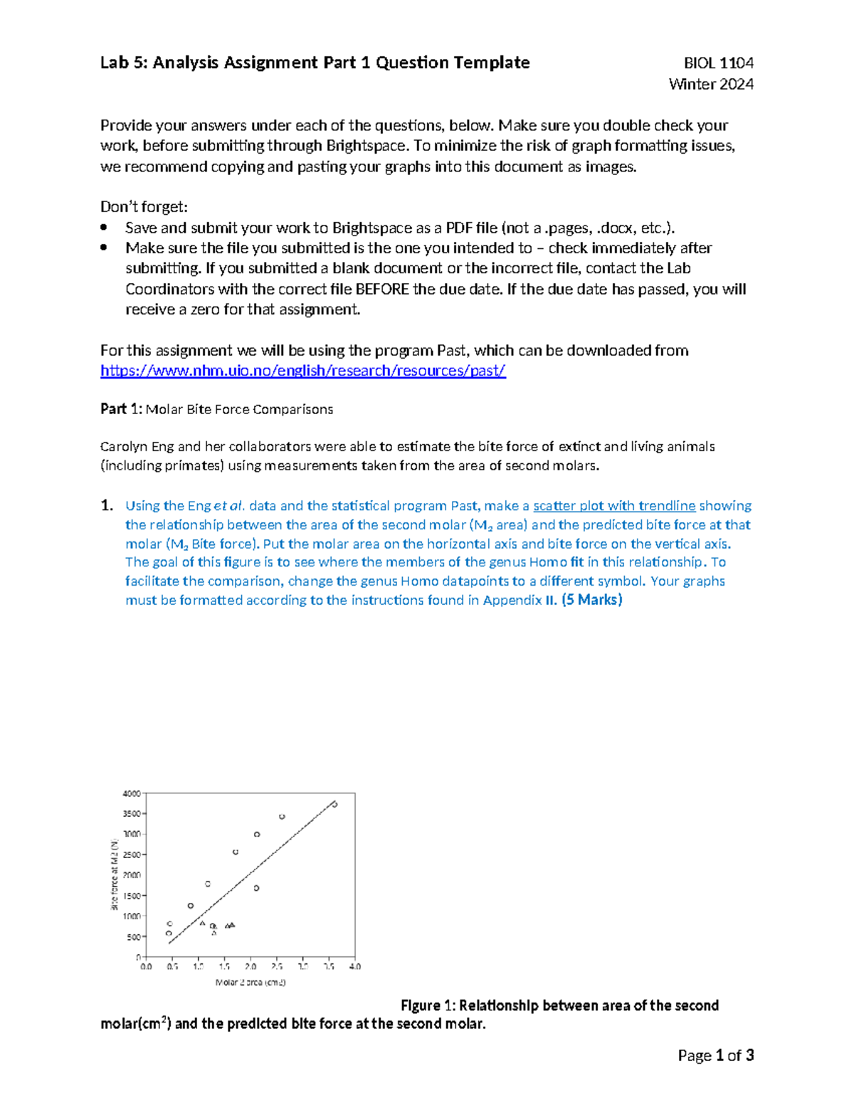 Lab 5 - BIOL 1104 Analysis Assignment Part 1 (Winter 2024) - Studocu