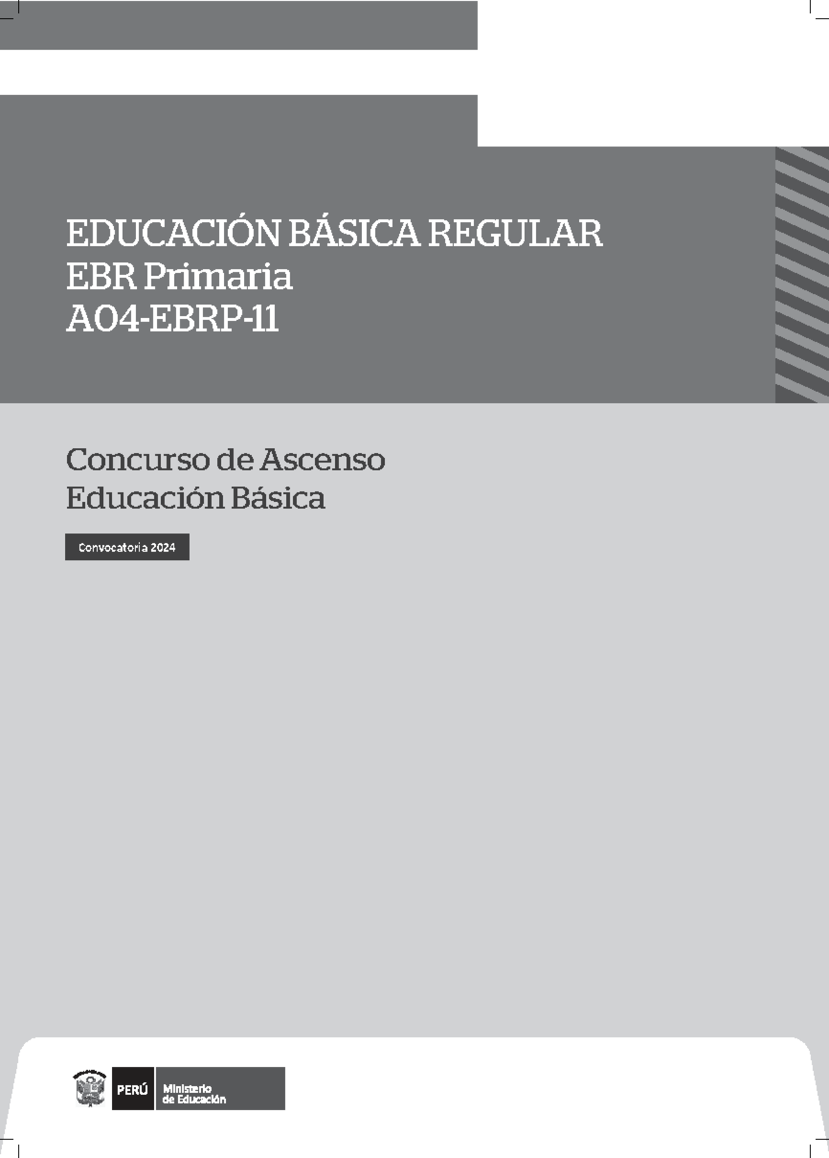 Convocatoria 2024 para Concurso de Ascenso EBR Primaria MINEDU - Studocu