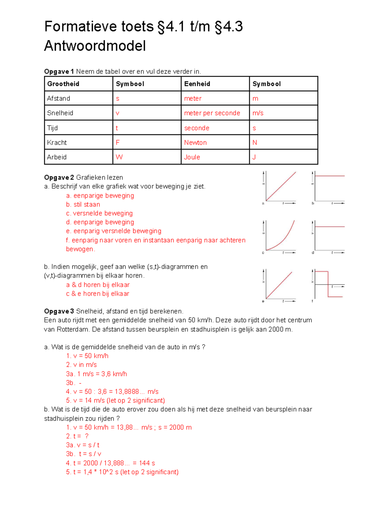 Formatieve toets §4.1 t/m §4.3 - Antwoorden Model & Uitleg - Studeersnel