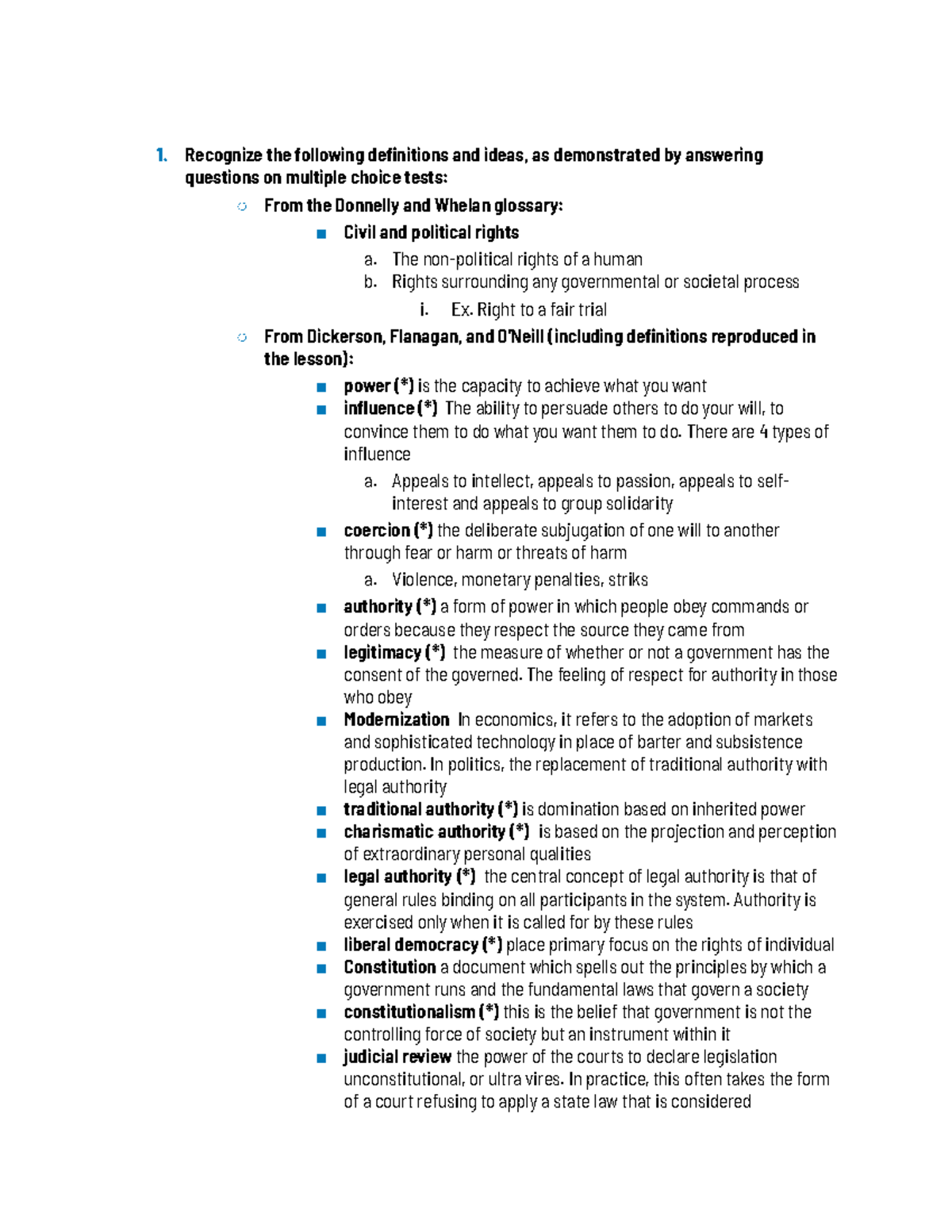 HR100 - Lesson 5: Key Definitions in Civil and Political Rights - Studocu