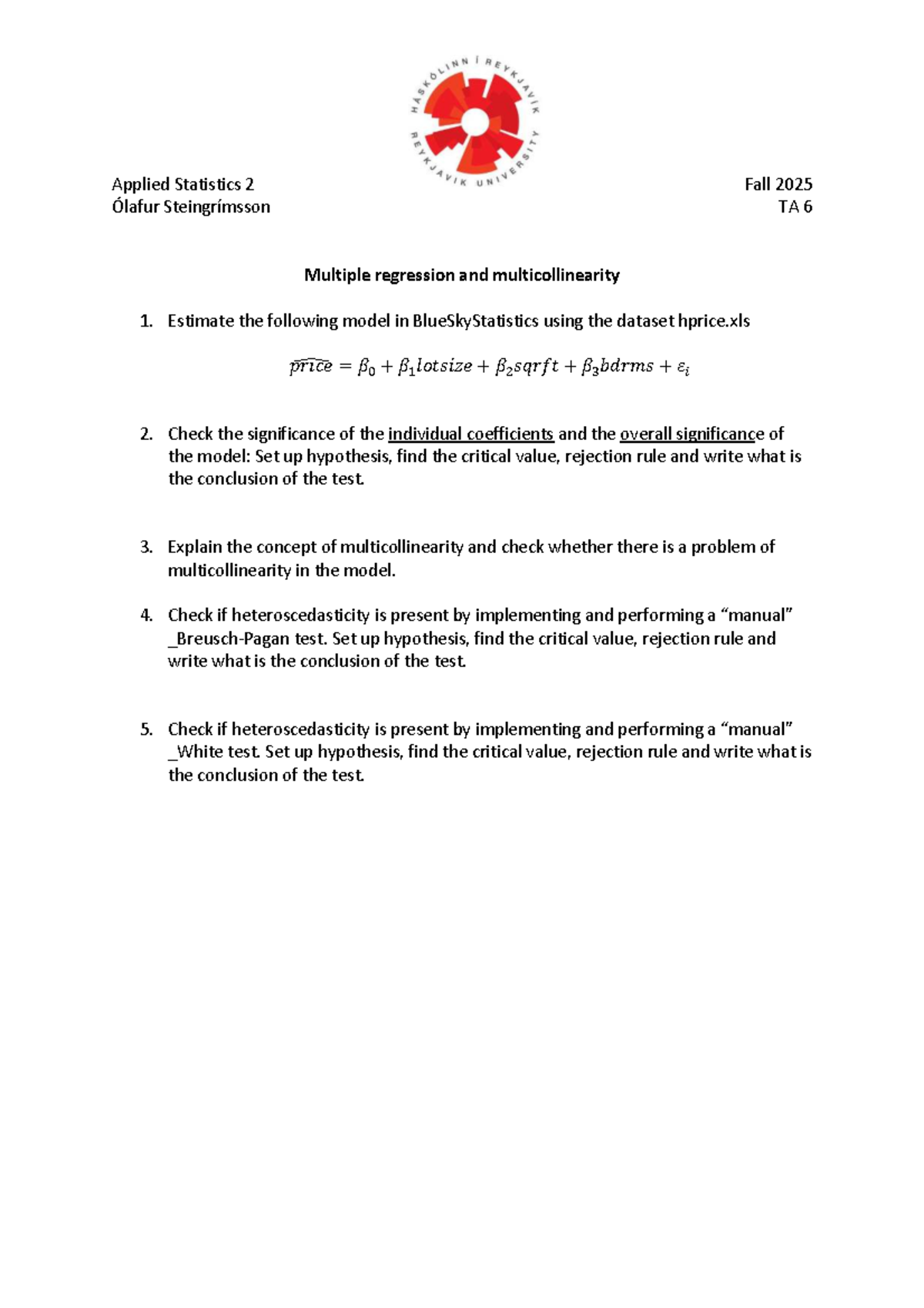 Applied Statistics 2 (APS2) Fall 2025 TA 6: Multiple Regression ...