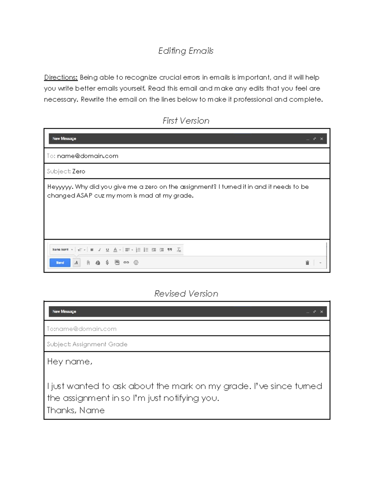 Effective Email Editing Techniques for Professional Communication - Studocu