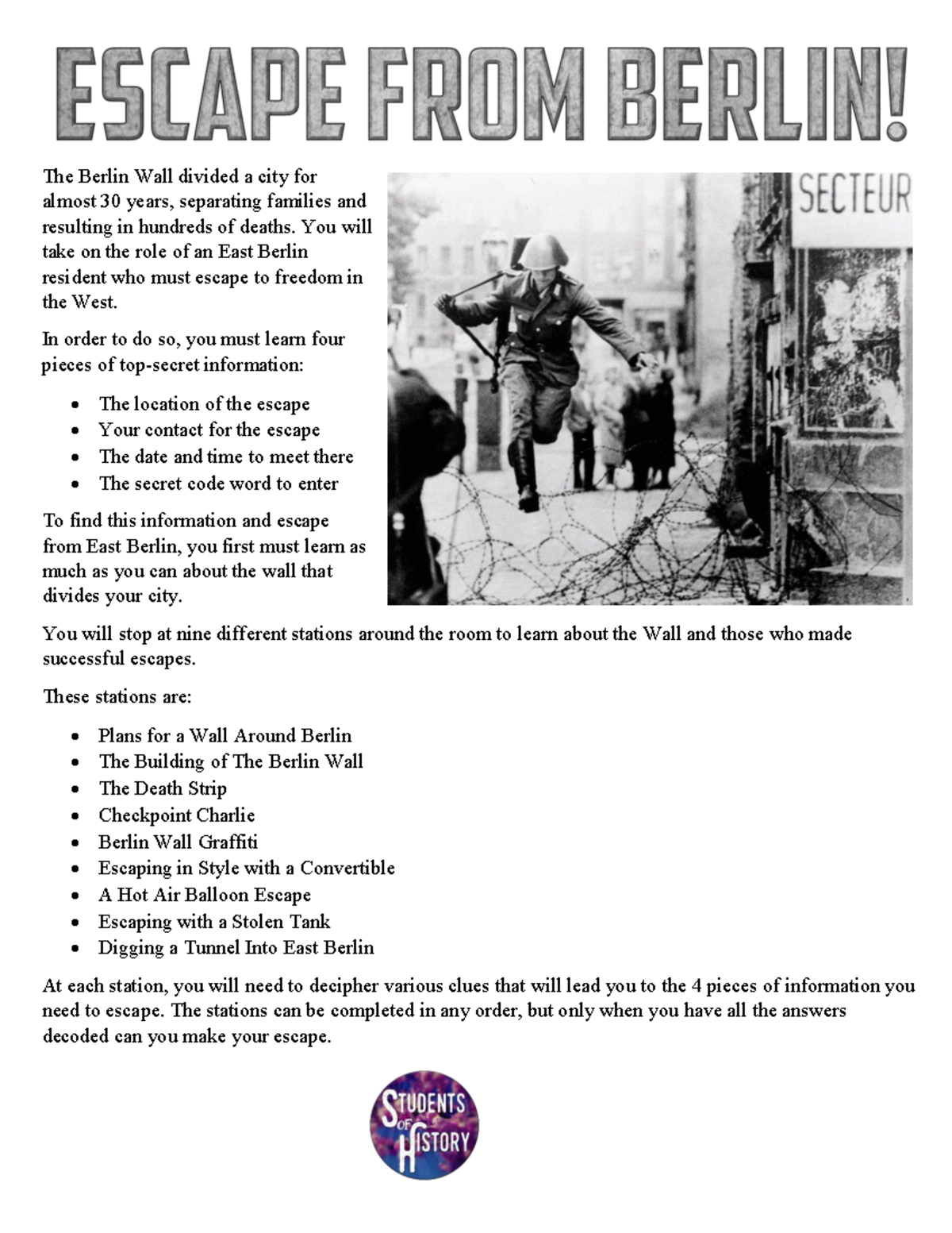 LIFE 誌　ベルリンの壁建設　希少　有名Escapes to freedom Escape From Berlin: A Journey Through the Wall Stations - Studocu
