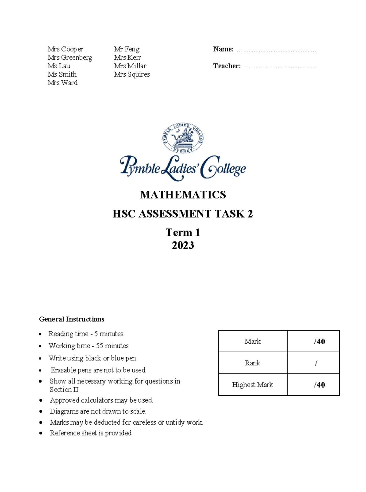 12 adv assess task 2 2023 final v2 - Mrs Cooper Mr Feng Mrs Greenberg ...