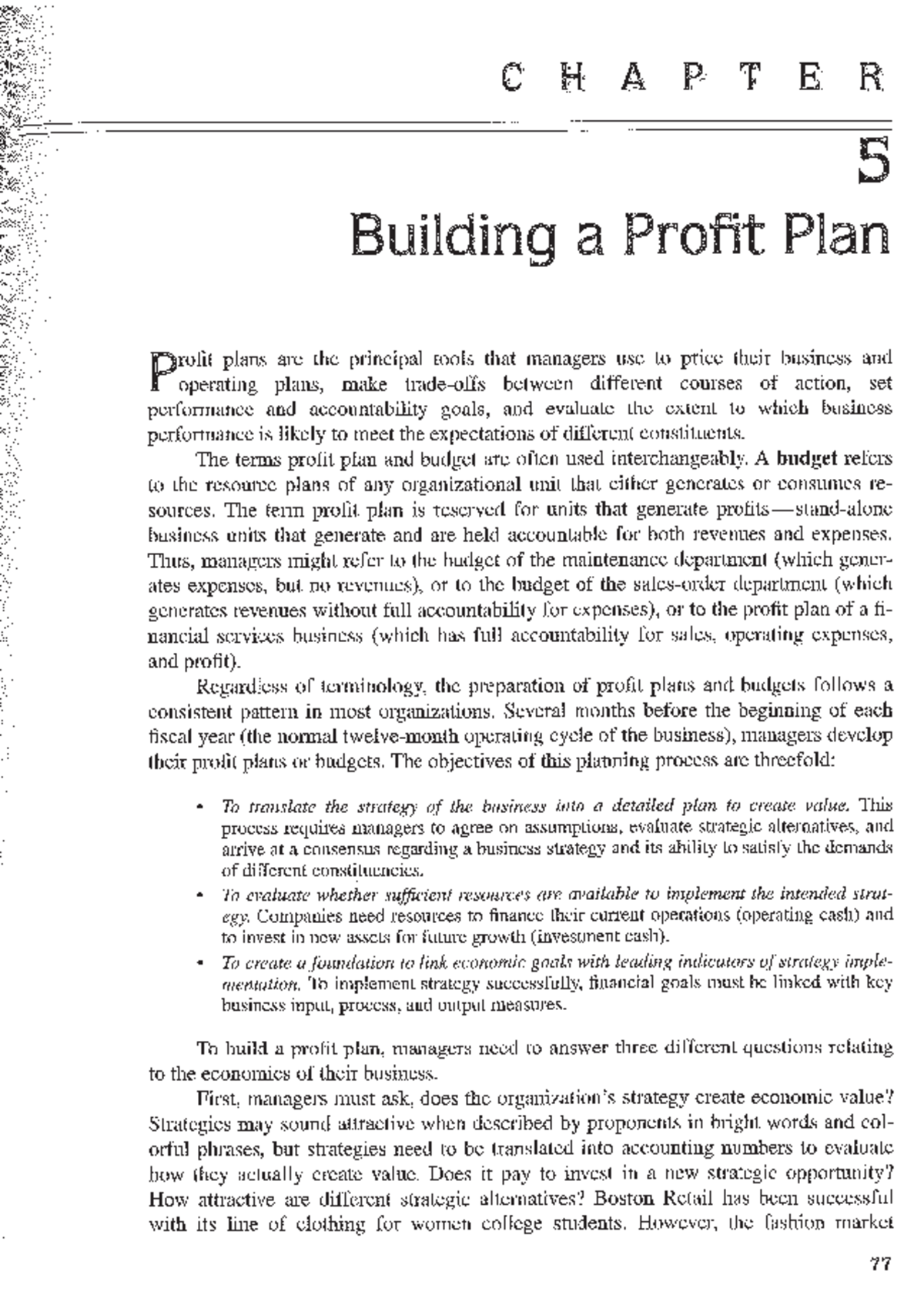 Building a Profit Plan - Summary Enterprise Performance Management ...