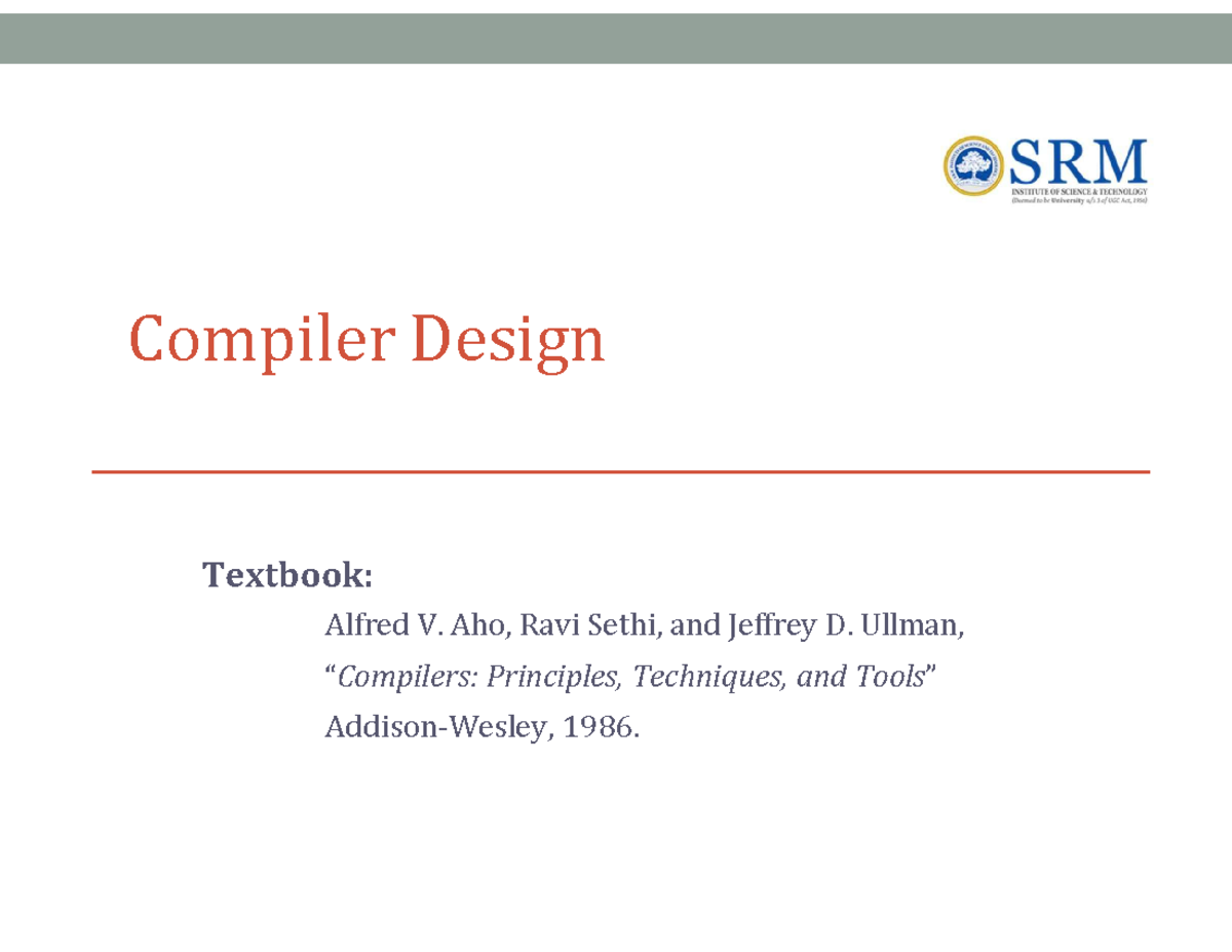 Compiler Design: Unit 3 Parsing Techniques and Operator Precedence ...