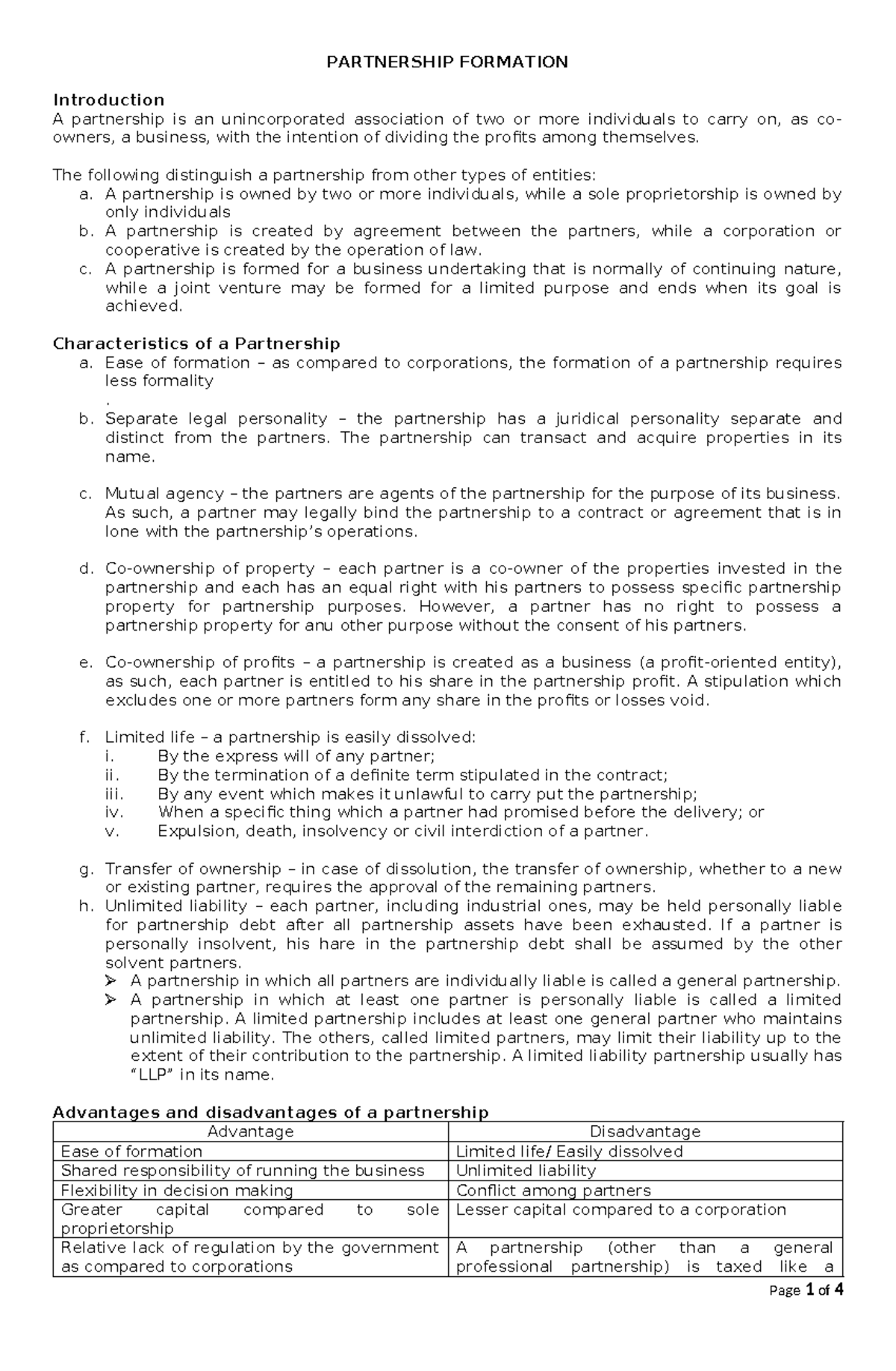 Partnership Formation: Key Concepts and Accounting Principles - Studocu